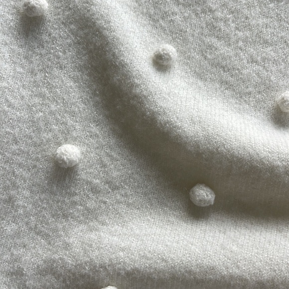 Madewell Cream Brockton Bauble Pullover V-neck Sweater Size XL Wool bland - Picture 7 of 9